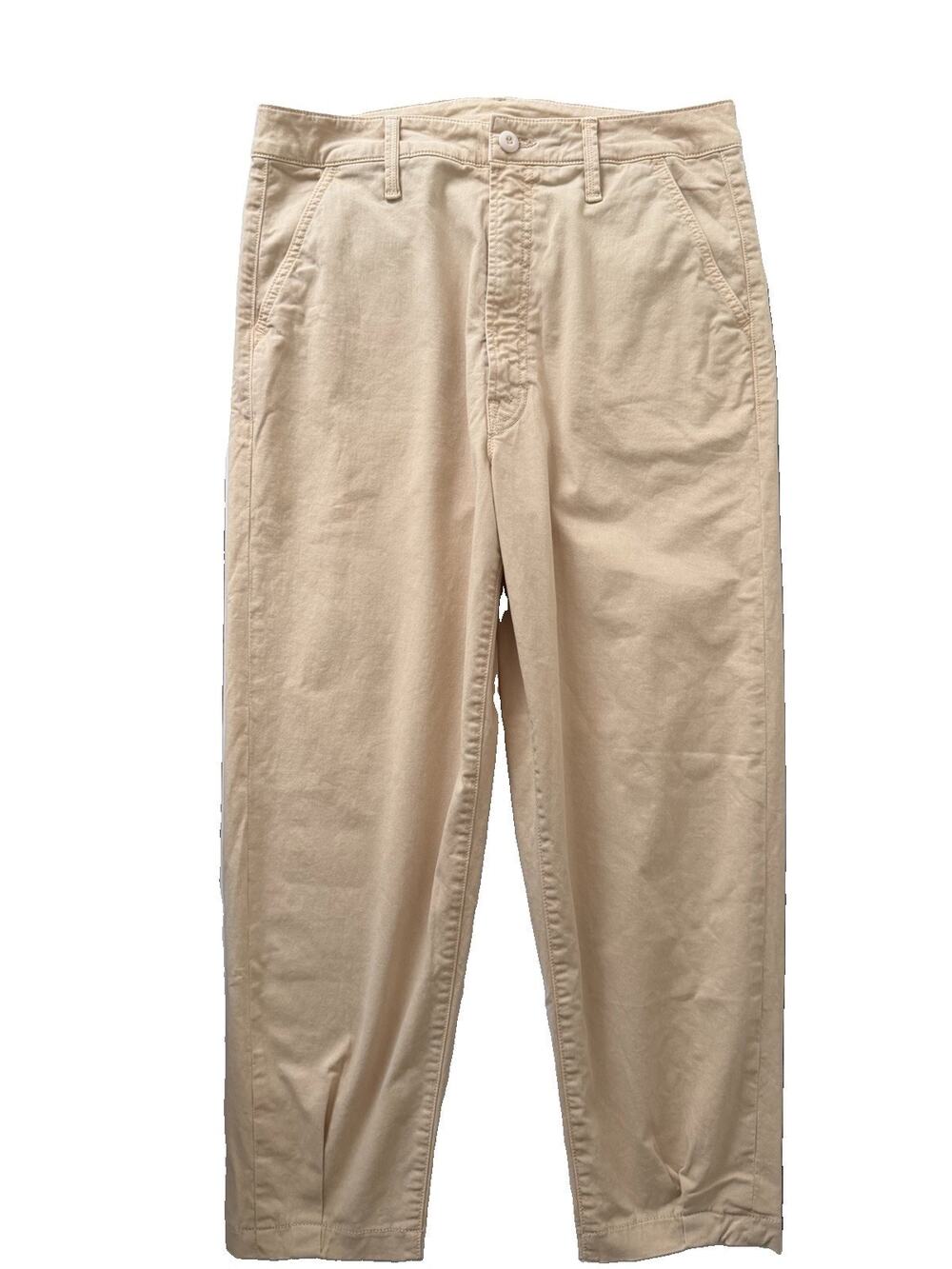 MOTHER Ivory Cropped Twill Chino Pants Straight Leg Women's Sz 30? EUC
